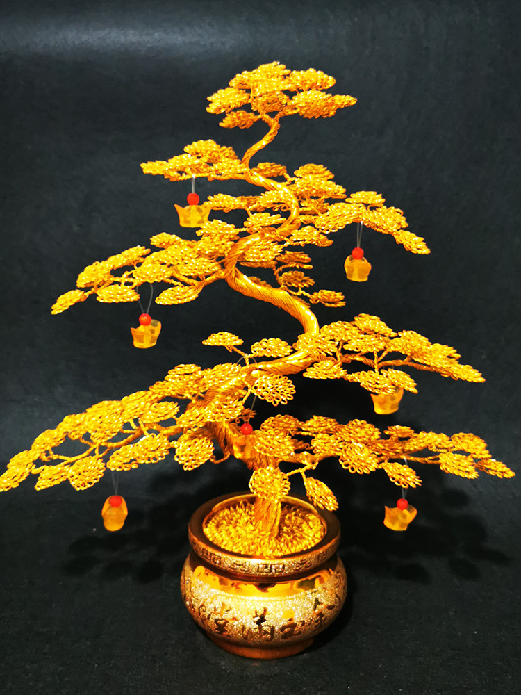 鋁線純手工藝品 招財(cái)桌面擺件，打造客廳開業(yè)裝飾新風(fēng)尚